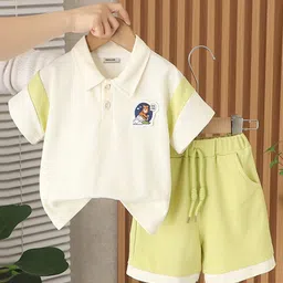 INCLUD Boys Colourblocked Polo Collar T-Shirt With Shorts-picture-19