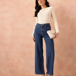 all about you Women High-Rise Stretchable Wide Leg Jeans image 5