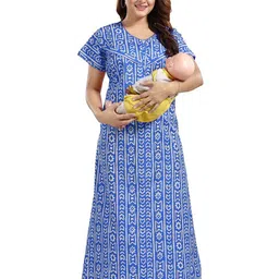 Moda Rapido Geometric Printed Maxi Maternity Nightdress-picture-17