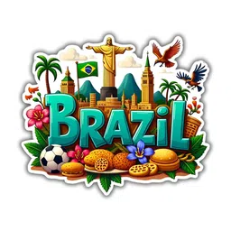 GIFTODAY Yellow & Blue Brazil Printed Fridge Magnets-image-61