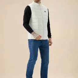 Status Quo Men Stand Collar Solid Lightweight Gilet Jacket image 5