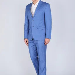 park avenue Men SB2 NOTCH S.SLIM FIT 3PC SUIT 85% TR/15% RAYON Solid Suit image 3