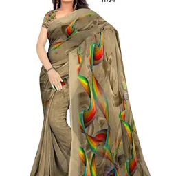 SHIVAM FABRICS Poly Georgette Saree image 1