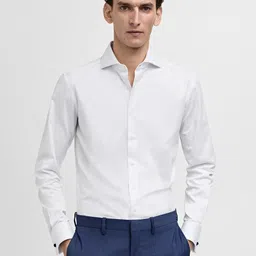 MANGO MAN Slim Fit Cotton Formal Shirt-image-68