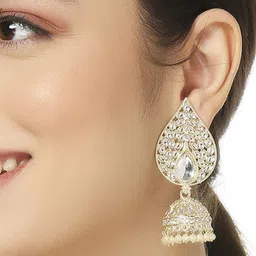 OOMPH Teardrop Shaped Jhumkas Earrings image 4