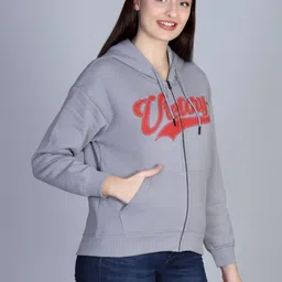 Antiloop Women Printed Hooded Sweatshirt image 5