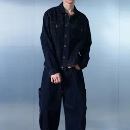 Bonkers Corner Men Washed Lightweight Longline Denim Jacket with Embroidered-picture-34