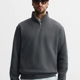 MISCHIEF MONKEY Men Mock Collar Long Sleeve Sweatshirt-picture-22