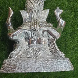 bharat sales corp Ganesh Silver Figure Decorative Showpiece - 21 cm image 3