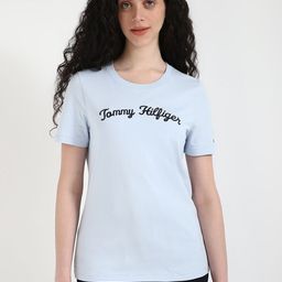 Tommy Hilfiger Women Typography Printed Round Neck Cotton T-shirt-picture-35