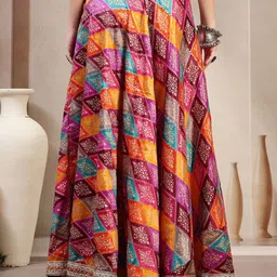 Clora Creation Bandhini Printed Flared Maxi Skirt image 3