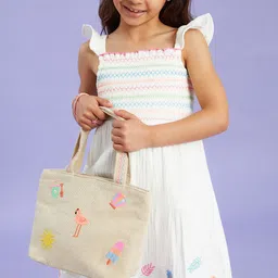 Accessorize Girls Graphic Embroidered Oversized Structured Jute Tote Bag-image-37