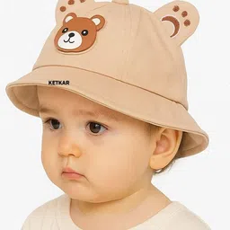 ketkar Unisex Kids Beige Embroidered Bucket Hat image 2