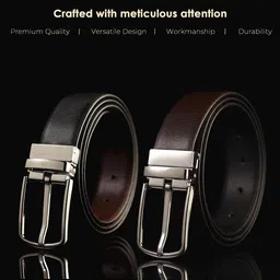 JND Men Textured Leather Reversible Belt image 4