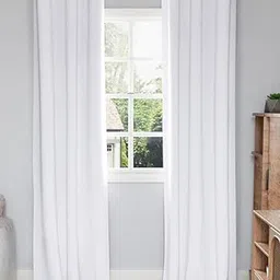 BFAM White Set of 2 Black Out Door Curtain image 3