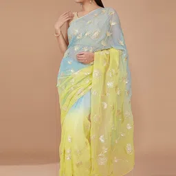 ROOP SUNDARI SAREES Ombre Gotta Patti Organza Designer Saree-picture-23
