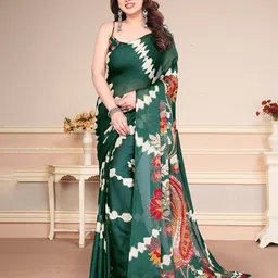 MAGNEITTA Women Abstract Printed Pure Chiffon Saree-image-19