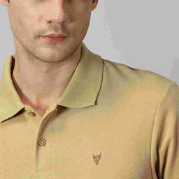 BLACK BUCK Men Solid Pure Cotton Collar Polo T-shirt image 4