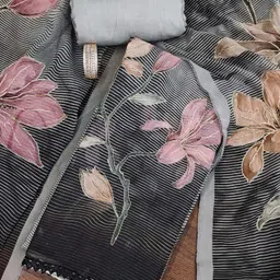 MANVAA Embellished Organza Unstitched Dress Material-picture-36