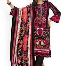 DRAVINAM Trends Embroidered Pure Cotton Unstitched Dress Material-image-86