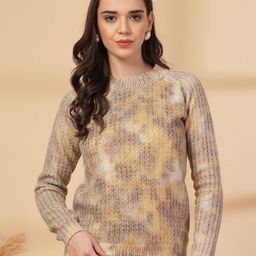 R.Code by The Roadster Life Co. Women Cable Knit Self Design Woollen Full Sleeve Pullover-picture-18