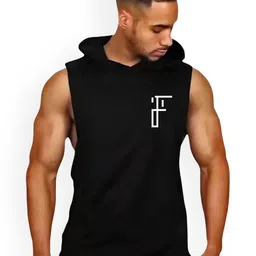 Fashnobic Personal Problems Printed Hooded Neck Breathable Gym Vest-picture-30