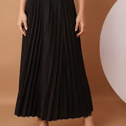 Chemistry Flared Pleated Maxi Skirt-image-16