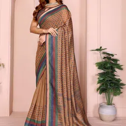 PRISHA FASHION Polka Dots Woven Design Pure Cotton Chanderi Saree-image-2