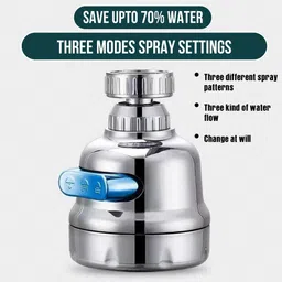 kamal SPR-0786 360 Degree Movable Kitchen Water-Saving Sprinkler Three|Suitable for 22mm & 24mm Aerator Foam Flow Faucet image 3