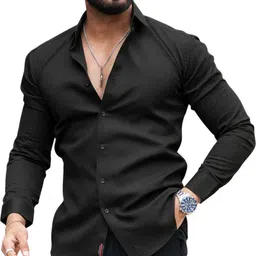 khushi creation Men Regular Fit Solid Curved Collar Casual Shirt-picture-14