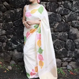 AdoreeStitch Floral Silk Blend Handloom Banarasi Saree-picture-16