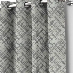 HOMEBREW FURNISHINGS Grey & Black 2 Pieces Abstract Printed Door Curtains image 4