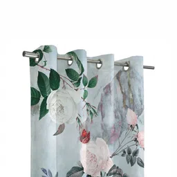 Steve & Anderson Bliss Blue And Pink 2 Peices Printed Window Curtains (5 Feet) image 3