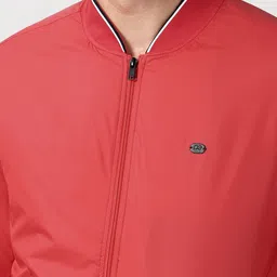 Peter England Casuals Men Mandarin Collar Solid Bomber Jacket image 3