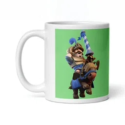 Mr UVD White & Green Cartoon Characters Printed Ceramic Matte Mug 350 ml-picture-41