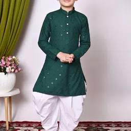 AHLAN APPARELS Boys Embroidered Regular Sequinned Kurta with Patiala-picture-31