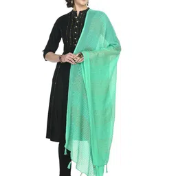 A R SILK DUPATTA HUB Woven Design Leheriya Dupatta with Zari image 3
