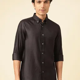 Fabindia Men Comfort Solid Button-Down Collar Relaxed Fit Casual Shirt-image-73