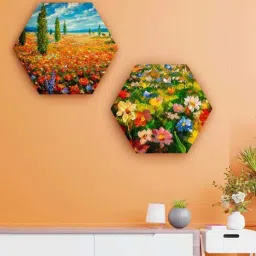 Round Multicolour In The Colors Of Spring Canvas Set Of 2 Art Print By The Artment-image-6