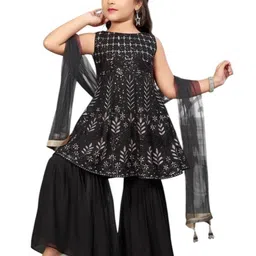 DIGILINE Girls Polyester Sleeveless Embroidered Clothing Set-picture-11