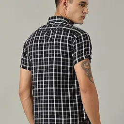 TRIGGER Men Slim Fit Windowpane Checks Checked Casual Shirt image 5