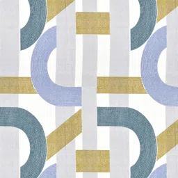 Home Ecstasy Blue & White Geometric 140 TC King Bedsheet with 2 Pillow Covers image 3