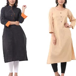 DESHBANDHU DBK Women Black Cotton Kurtas-image-53