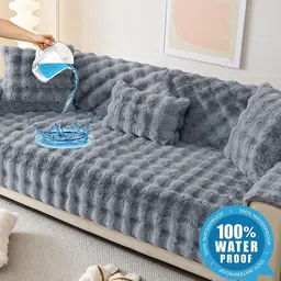 DREAM CARE Grey & Grey 1 Piece Sofa Cover image 2