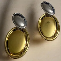 DressBerry Stainless Steel Gold-Plated Circular Shaped Anti Tarnish Drop Earrings-image-69