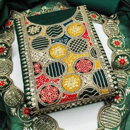 Rangtulika Ethnics Floral Embroidered Sequinned Chanderi Unstitched Dress Material-picture-48