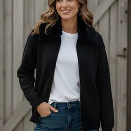 LASOON Women Woollen with Fuzzy Detail image 4