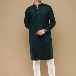 here&now x sanwara Sanwara Men Thread Work Summer Sheers Kurta image 5