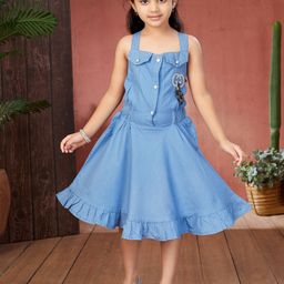 Aarika Girls Denim Fit & Flare Dress-picture-46