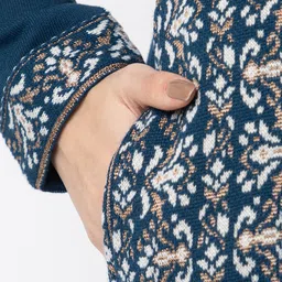 KEIKO Ethnic Motifs Woven Designed Round Neck Regular Straight Acrylic Kurta image 3